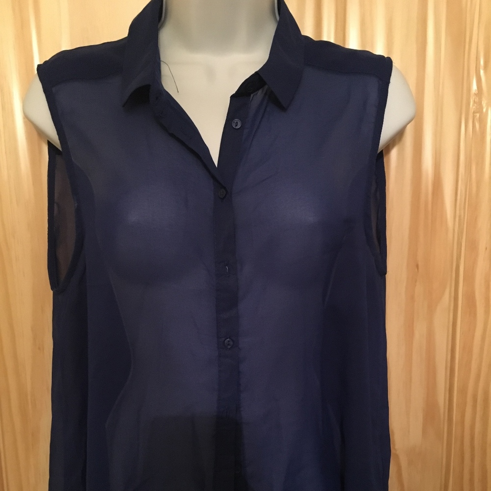 Sheer Sleeveless Blouse H&M